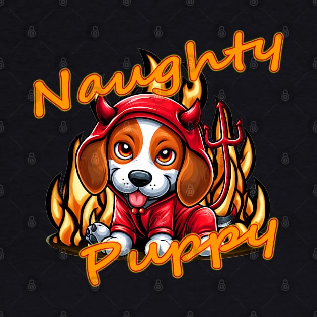 Naughty Pup - Beagle in Devil Costume by UnleashedCreationz